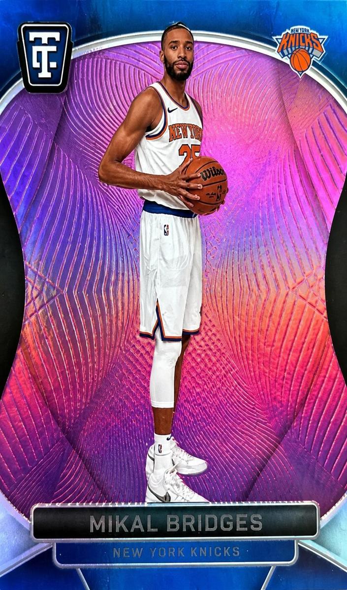 2024 Panini Totally Certified Basketball Mirror Platinum Purple Die Cut Mikal Bridges #4