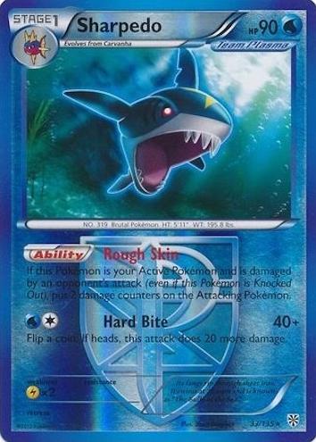 2013 Pokemon Black & White Plasma Storm Reverse Holo Sharpedo #33