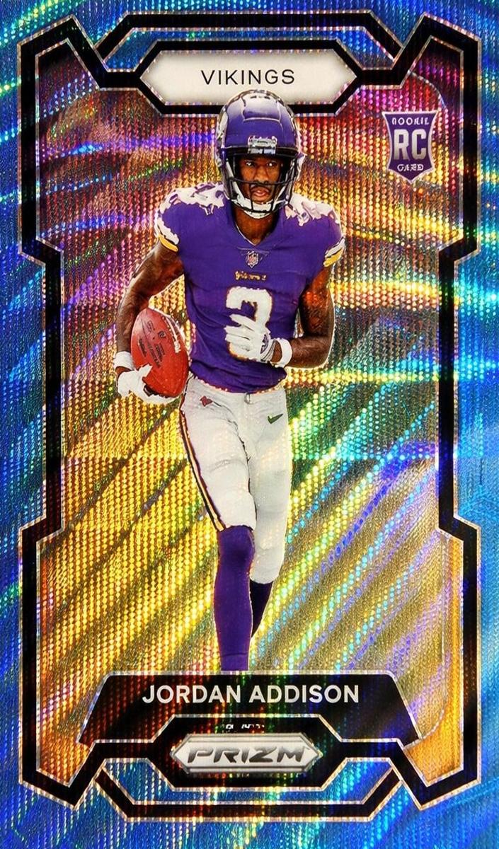 2023 Panini Prizm Football Blue Wave Jordan Addison #368