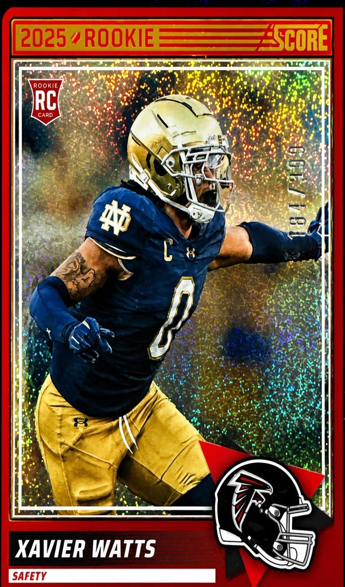 2025 Panini Score Football Dots Blue Xavier Watts #94