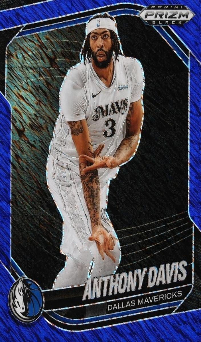 2024 Panini Prizm Black Basketball Blue Shimmer FOTL Anthony Davis #177 PSA 9