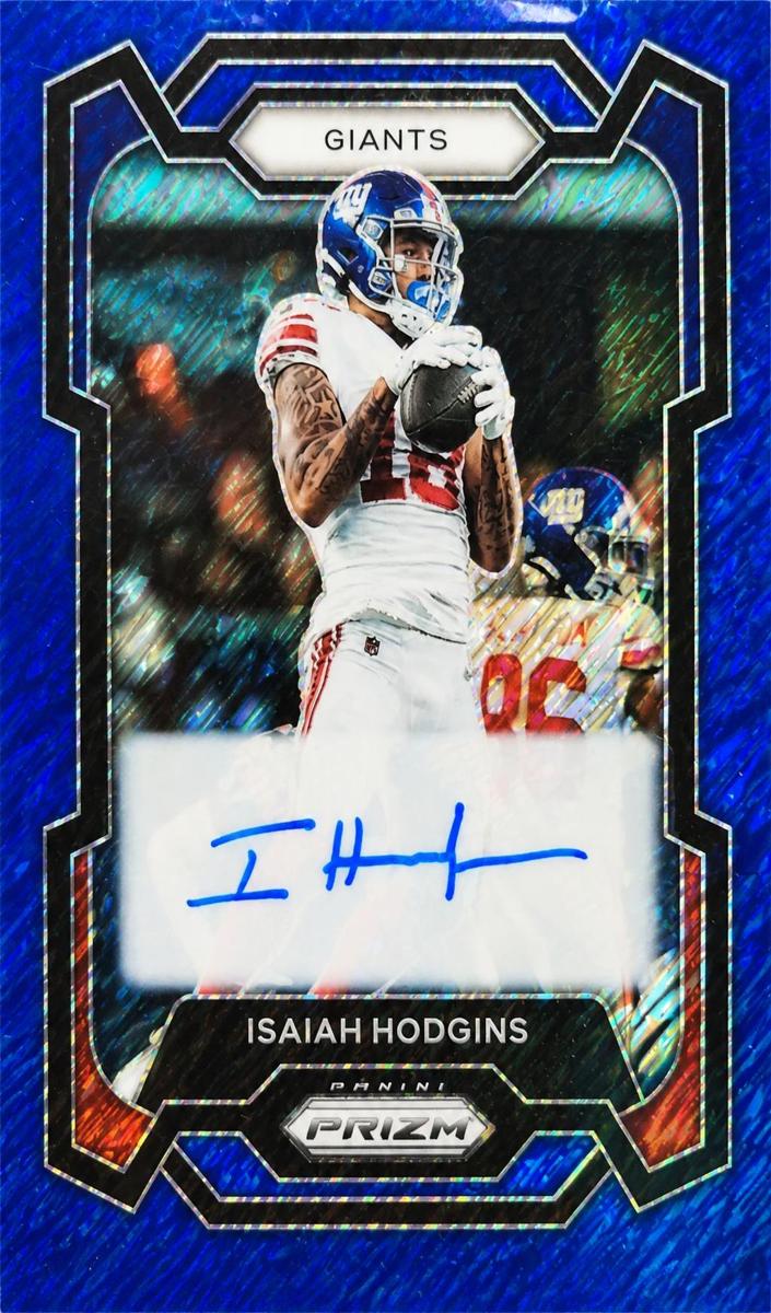 2023 Panini Prizm Football Blue Shimmer Isaiah Hodgins #223