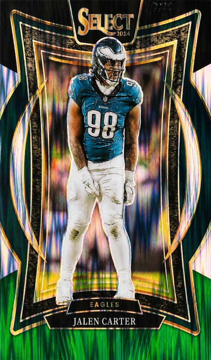 2024 Panini Select Football Black and Green Shock Jalen Carter #65