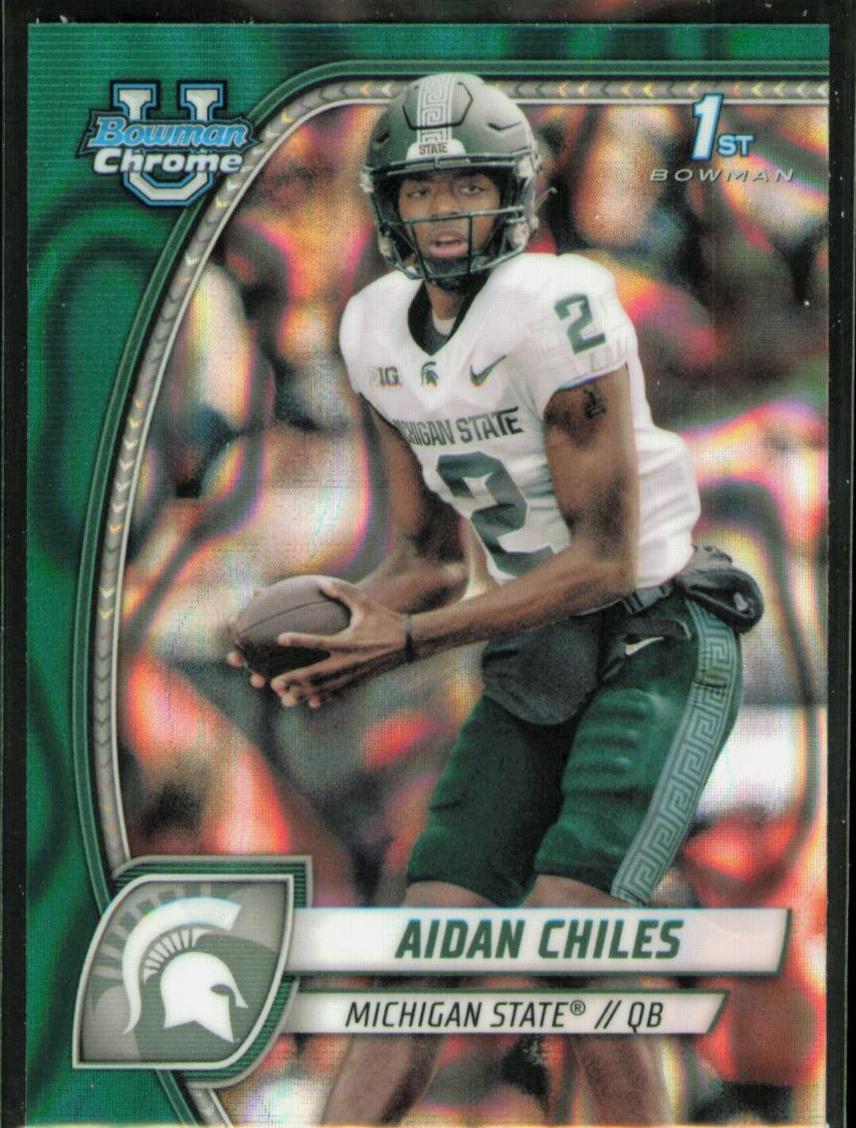 2024 Bowman Chrome University Football Teal Lava Refractor Aidan Chiles #8
