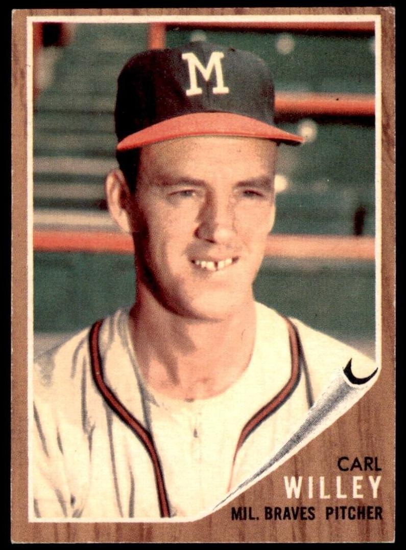 1962 Topps Baseball Green Tint Carl Willey #174 PSA 3.5