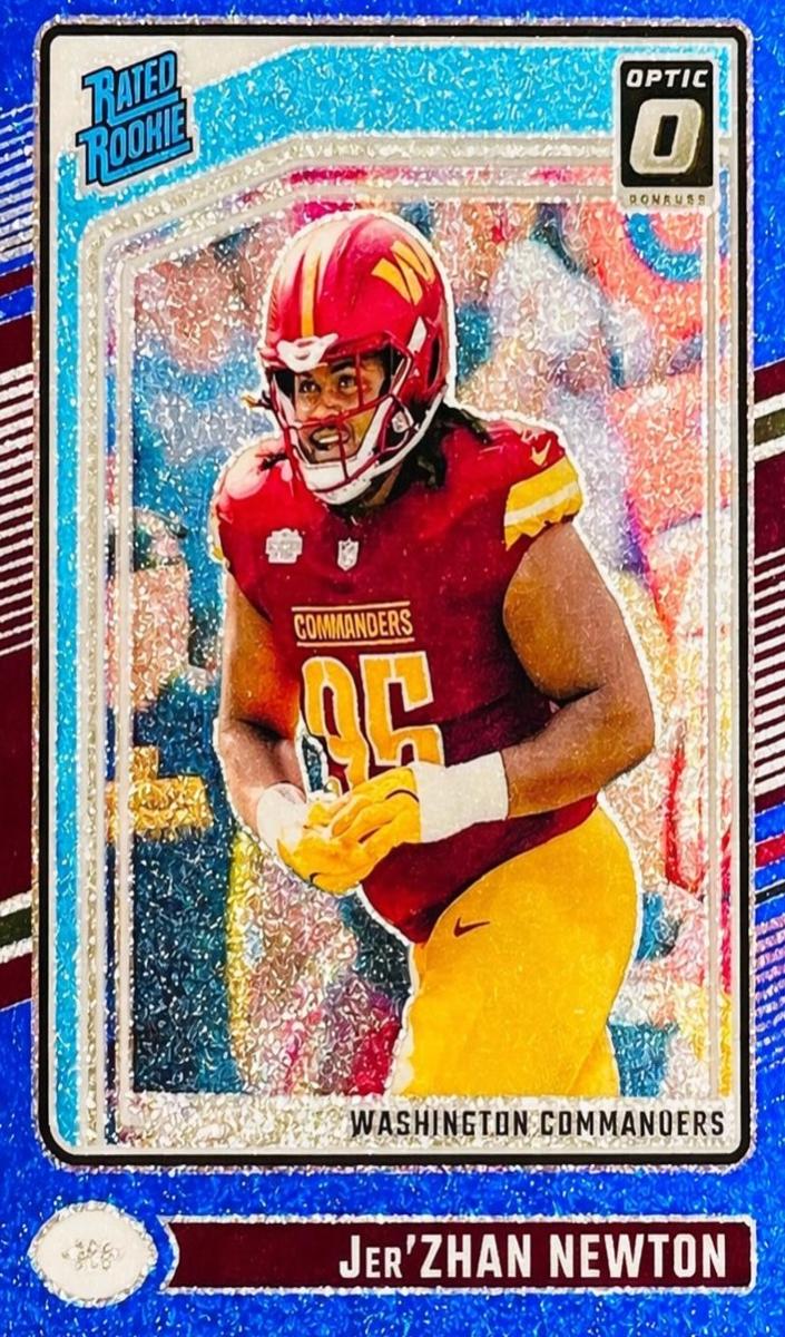 2024 Donruss Optic Football Blue Glitter Jer'Zhan Newton #252