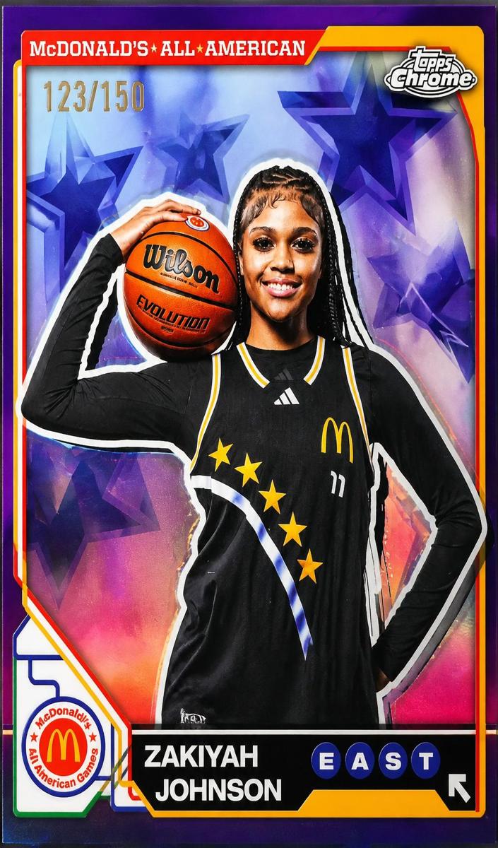 2025 Topps Chrome McDonald's All American Basketball Purple Refractor Zakiyah Johnson #65