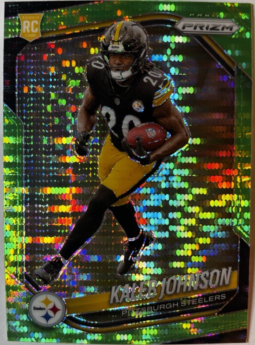 2025 Panini Prizm Football Neon Green Pulsar Kaleb Johnson #375