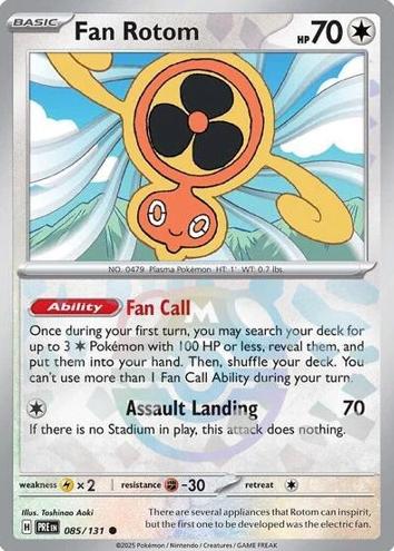 2025 Pokemon Scarlet & Violet Prismatic Evolutions Master Ball Fan Rotom #85