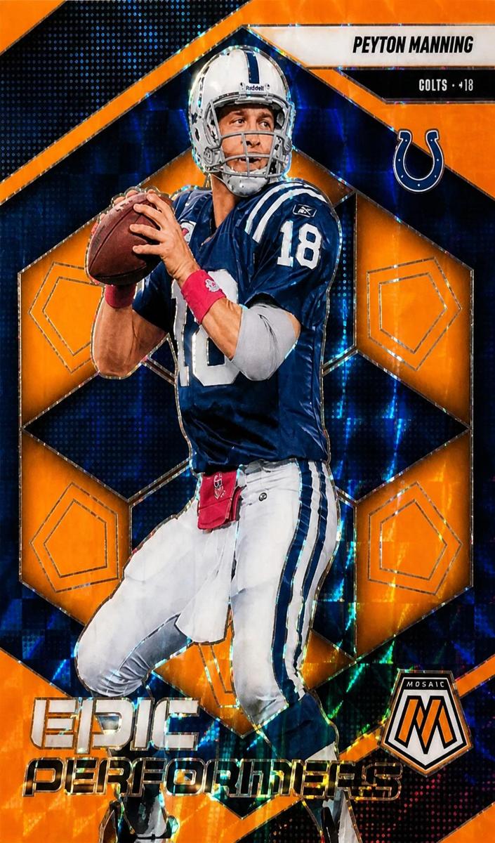 2025 Panini Mosaic Football Orange Fluorescent Peyton Manning #15