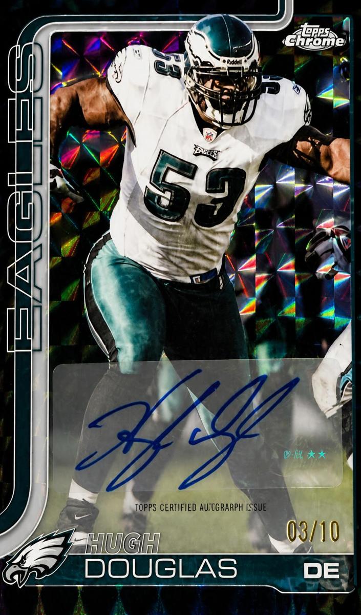 2025 Topps Chrome Football Black Refractor Hugh Douglas #CLA-HD