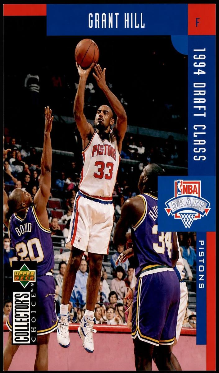 1994 Upper Deck Collector's Choice Basketball Gold Signature Grant Hill #409 PSA 8