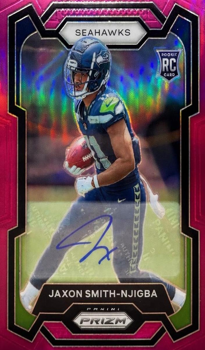 2023 Panini Prizm Football Pink Jaxon Smith-Njigba #390 PSA 9