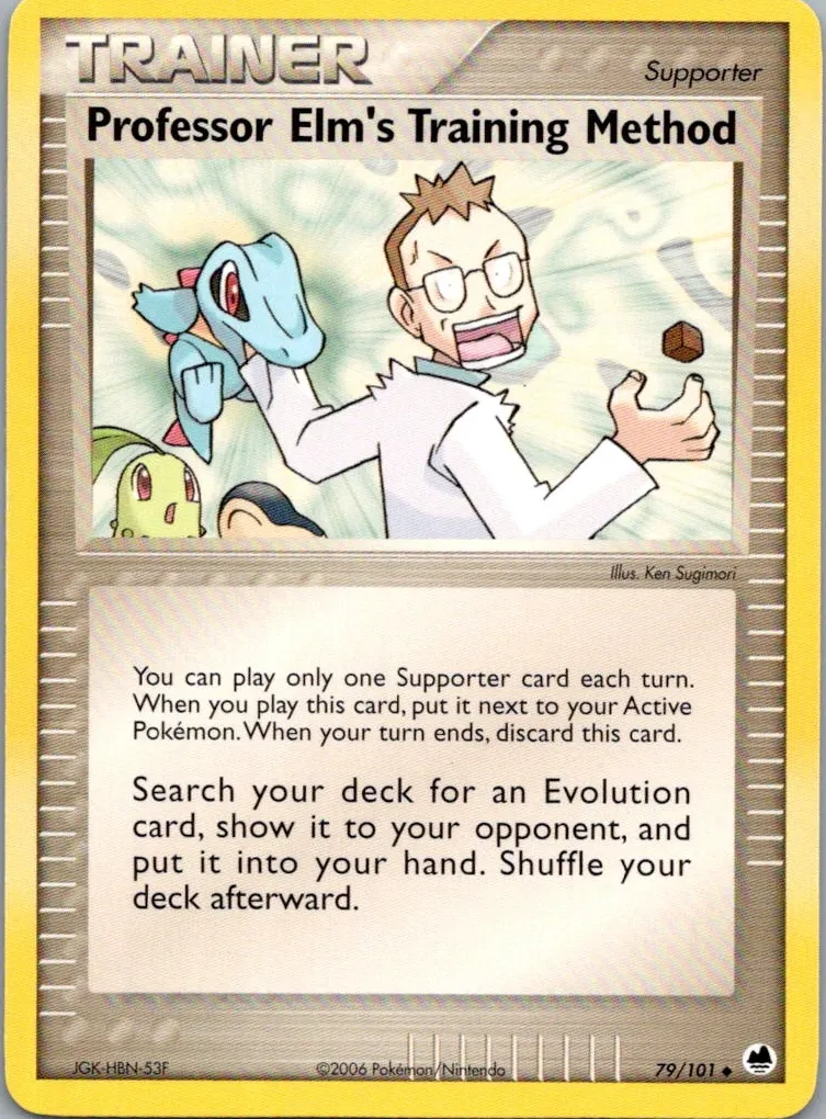 2006 Pokemon EX Dragon Frontiers Professor Elm's Training Method #79