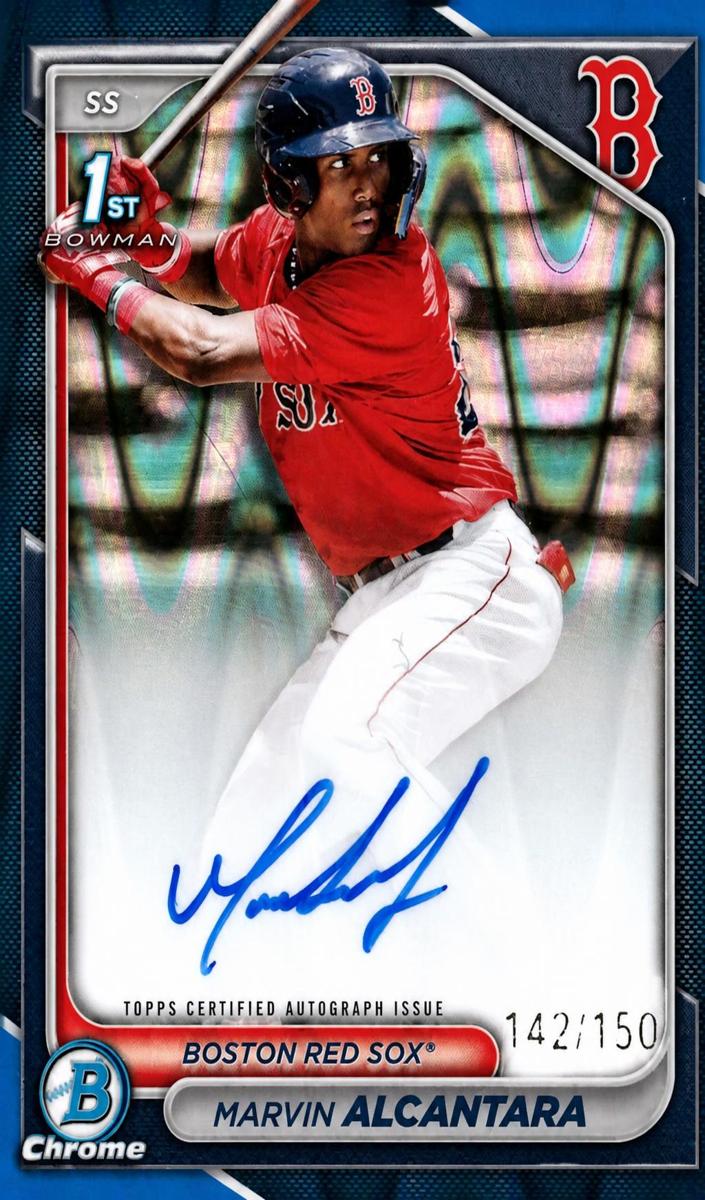 2024 Bowman Chrome Baseball Blue Raywave Marvin Alcantara #CPA-MA