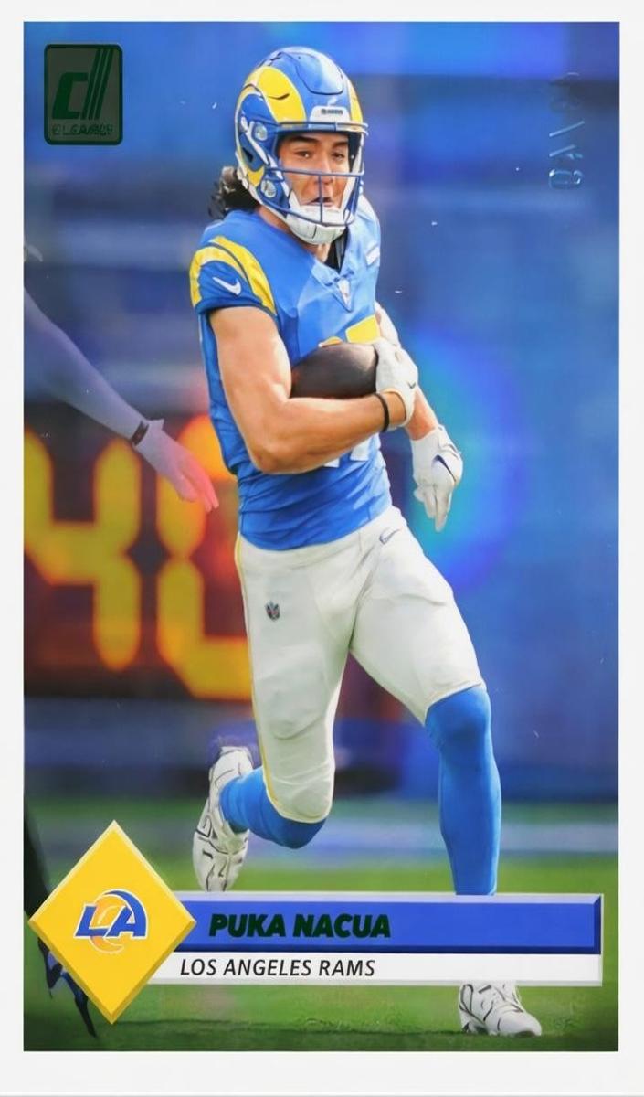 2023 Panini Clearly Donruss Football Green Puka Nacua #19 PSA 8.5