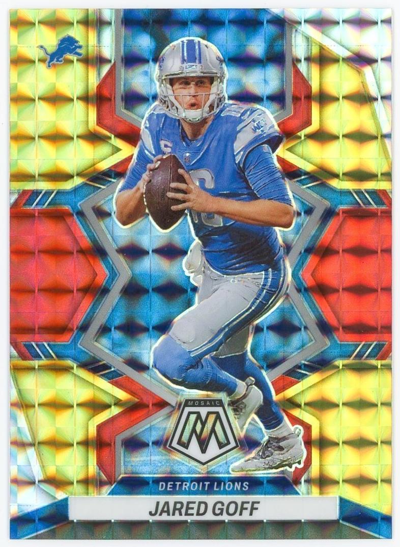 2022 Panini Mosaic Football Choice Fusion Red and Yellow Jared Goff #64