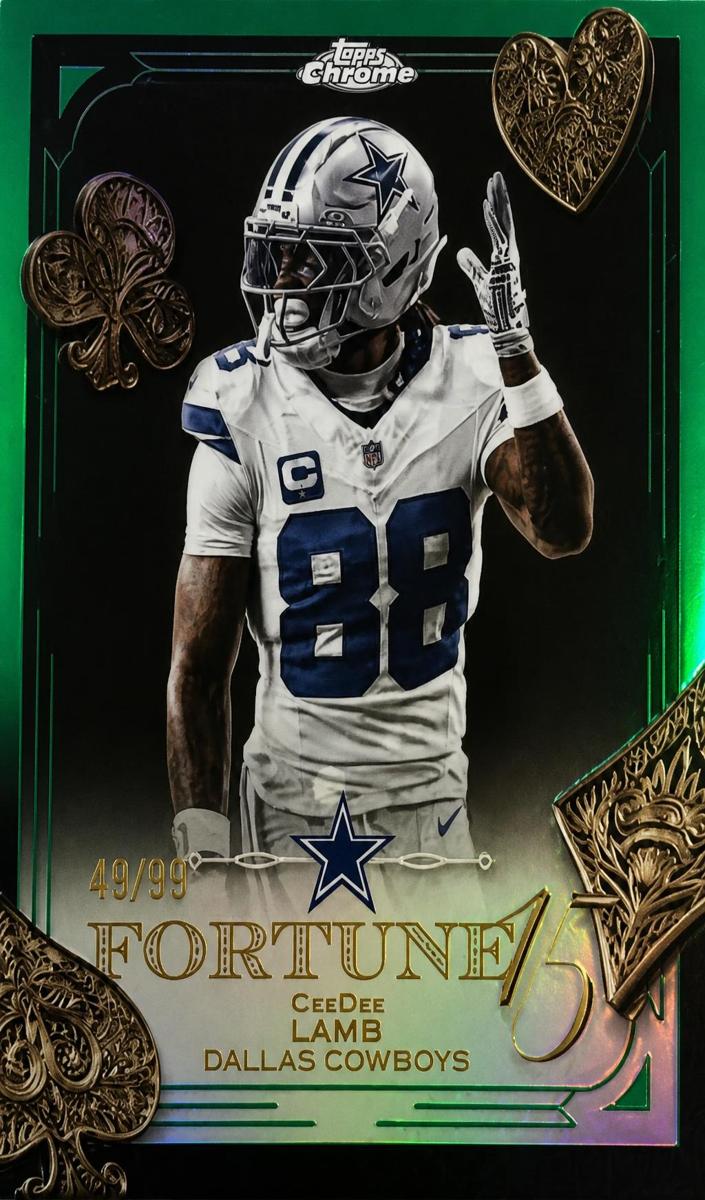 2025 Topps Chrome Football Green Refractor CeeDee Lamb #F15-9