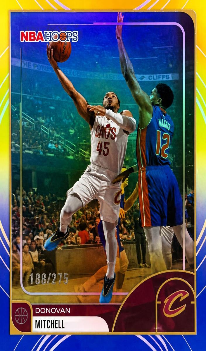 2025 Topps NBA Hoops Basketball Rainbow Blue & Yellow Donovan Mitchell #76