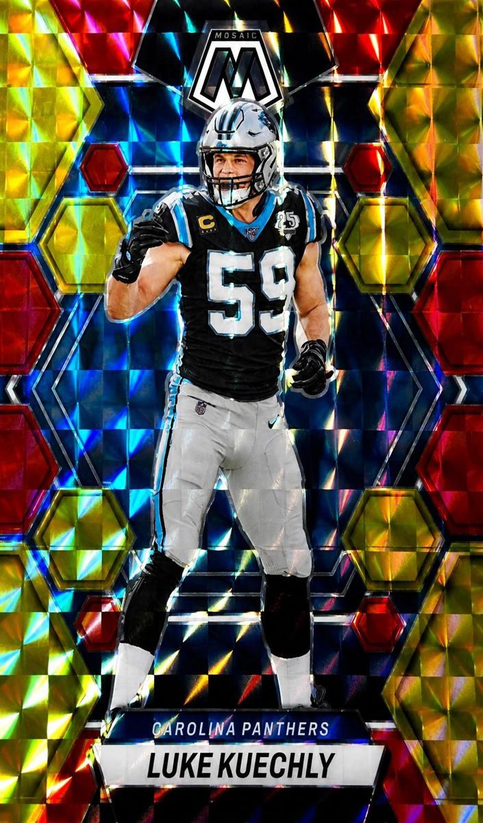 2023 Panini Mosaic Football Choice Fusion Red and Yellow Luke Kuechly #30