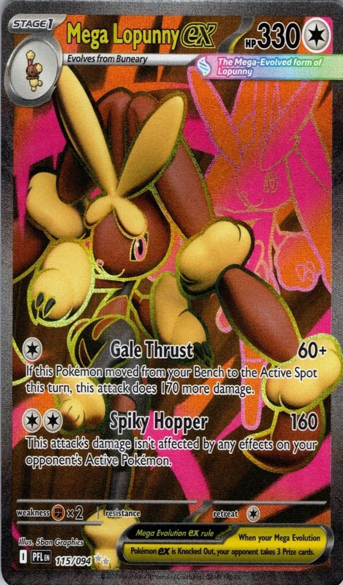 2025 Pokemon Mega Evolution Phantasmal Flames Mega Lopunny EX #115 RAW Ungraded