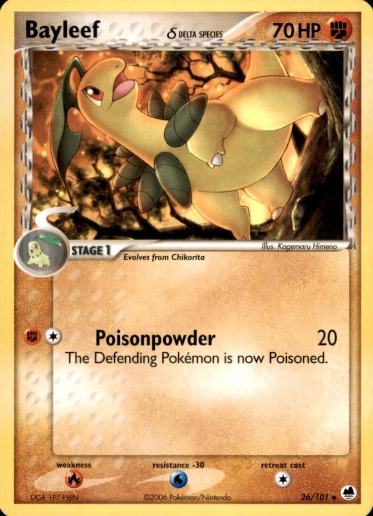 2006 Pokemon EX Dragon Frontiers Bayleef #26