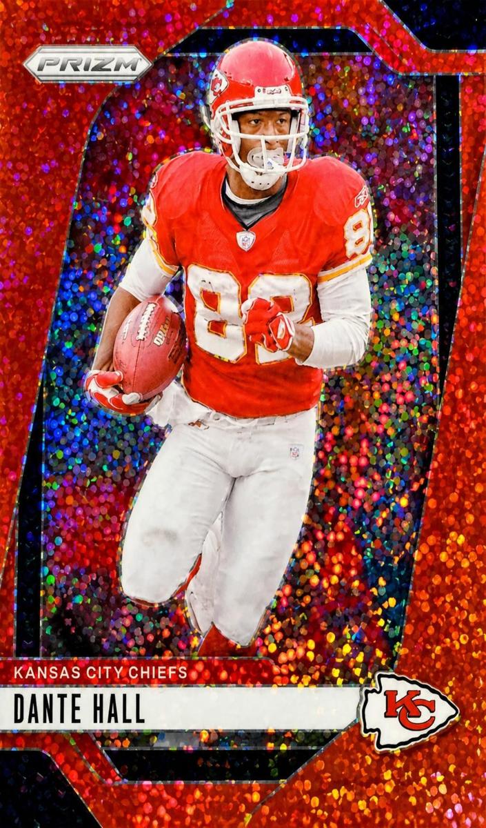 2024 Panini Prizm Football Red Sparkle Dante Hall #146
