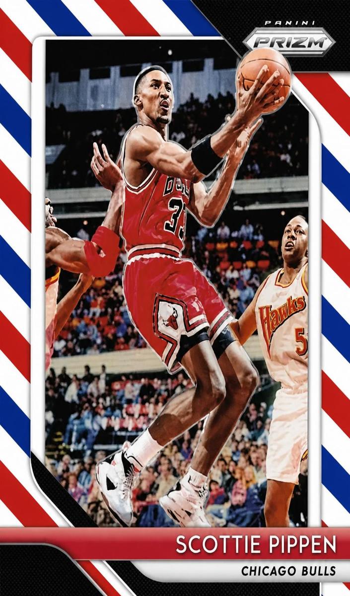 2018 Panini Prizm Basketball Prizms Red White Blue Scottie Pippen #65