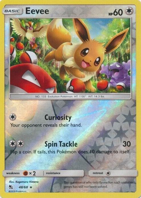 2019 Pokemon Sun & Moon Hidden Fates Reverse Holo Eevee #48 PSA 9