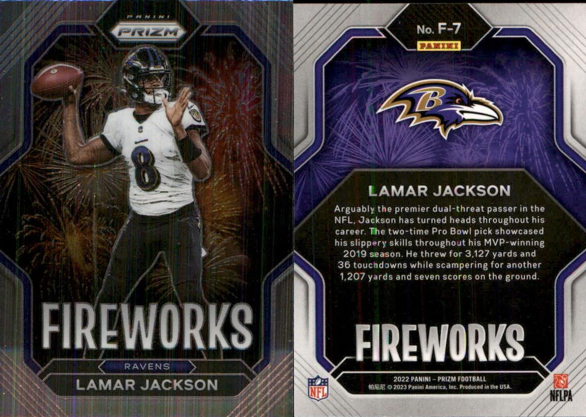 2022 Panini Prizm Football Lamar Jackson #F-7