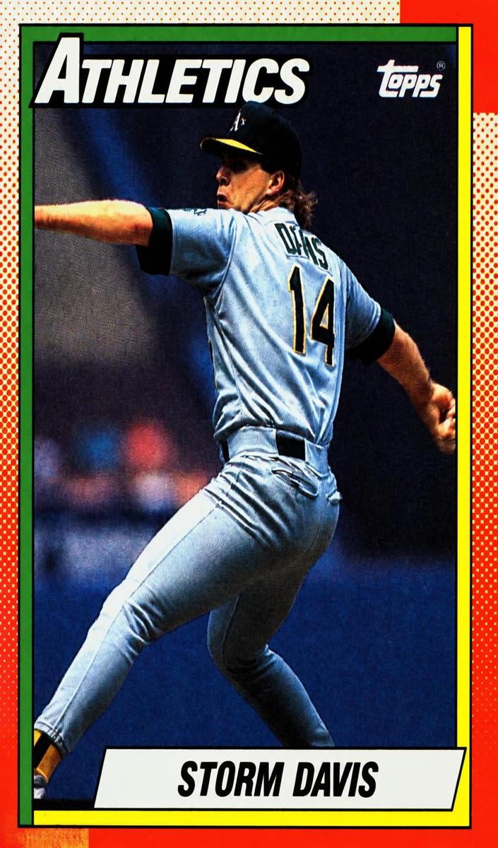 1990 Topps Baseball Storm Davis #606 PSA 9
