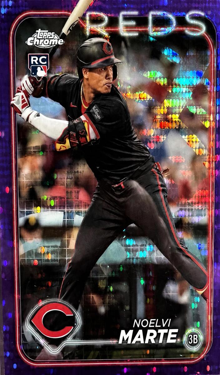 2024 Topps Chrome Baseball Purple Sonar Noelvi Marte #177