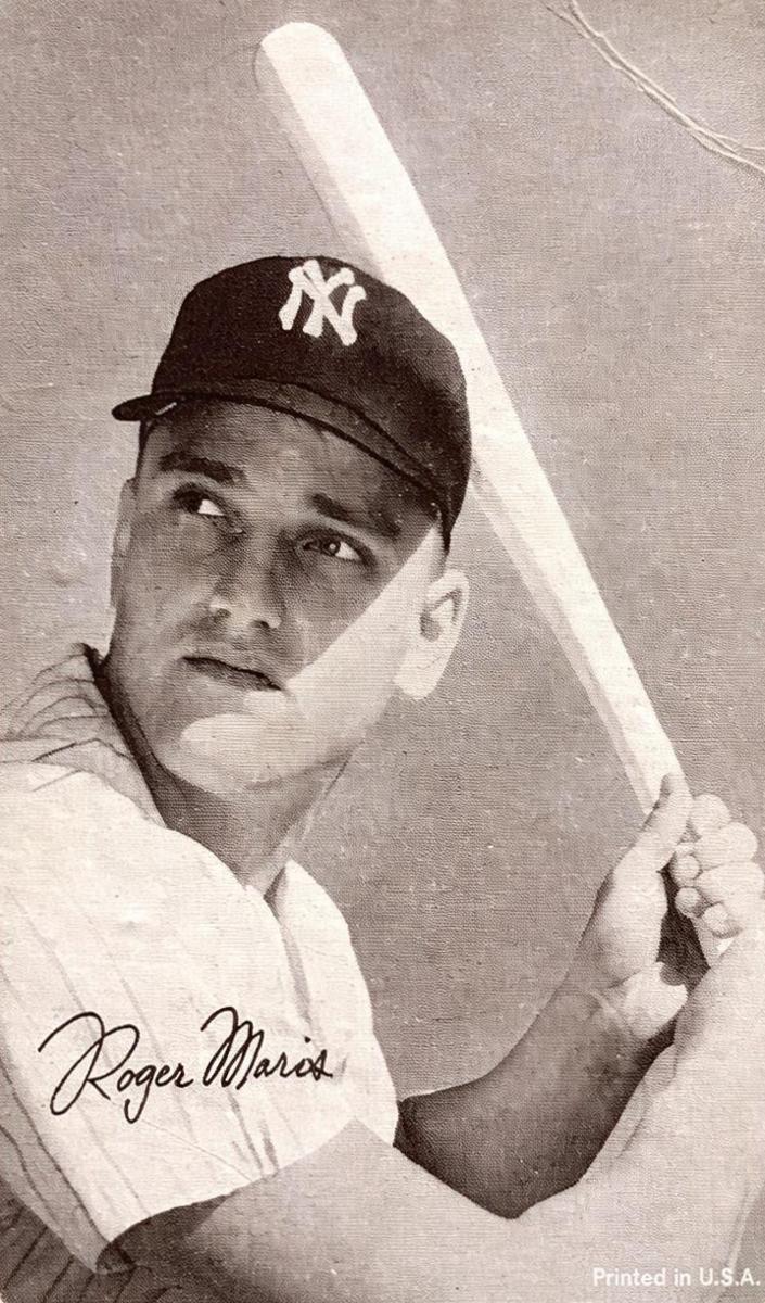 1962 Exhibits Statistic Back Baseball Red Back Roger Maris #NNO PSA 3