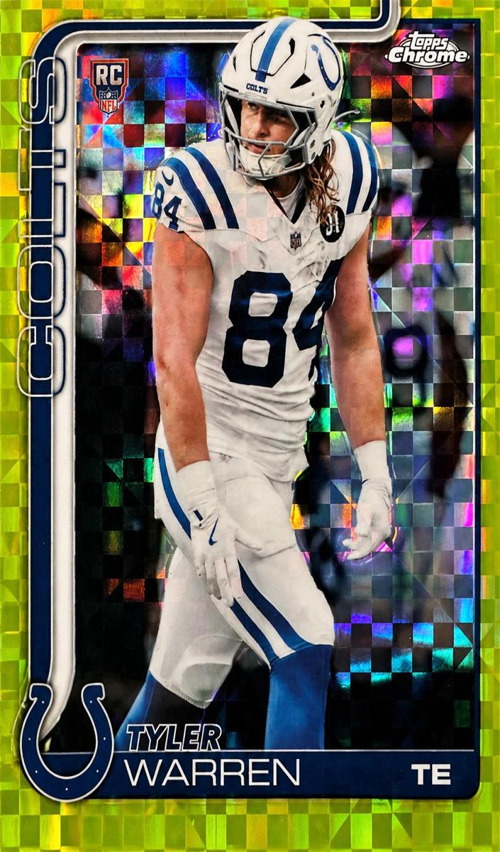 2025 Topps Chrome Football Lime Green X-Fractor Tyler Warren #346