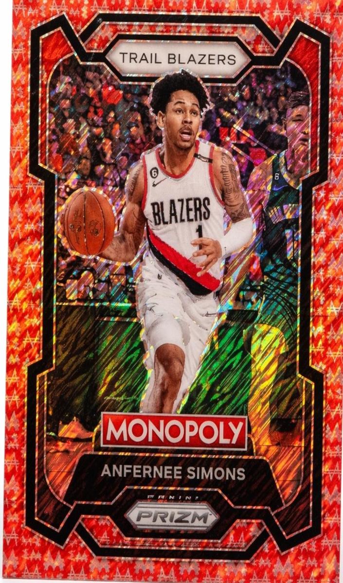 2023 Panini Prizm Monopoly Basketball Red Millionaire Shimmer Anfernee Simons #74