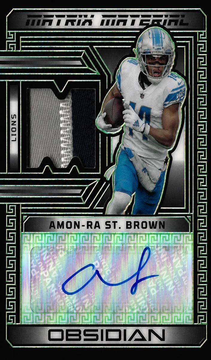 2023 Panini Obsidian Football Electric Etch Green Amon-Ra St. Brown #MMA-AST