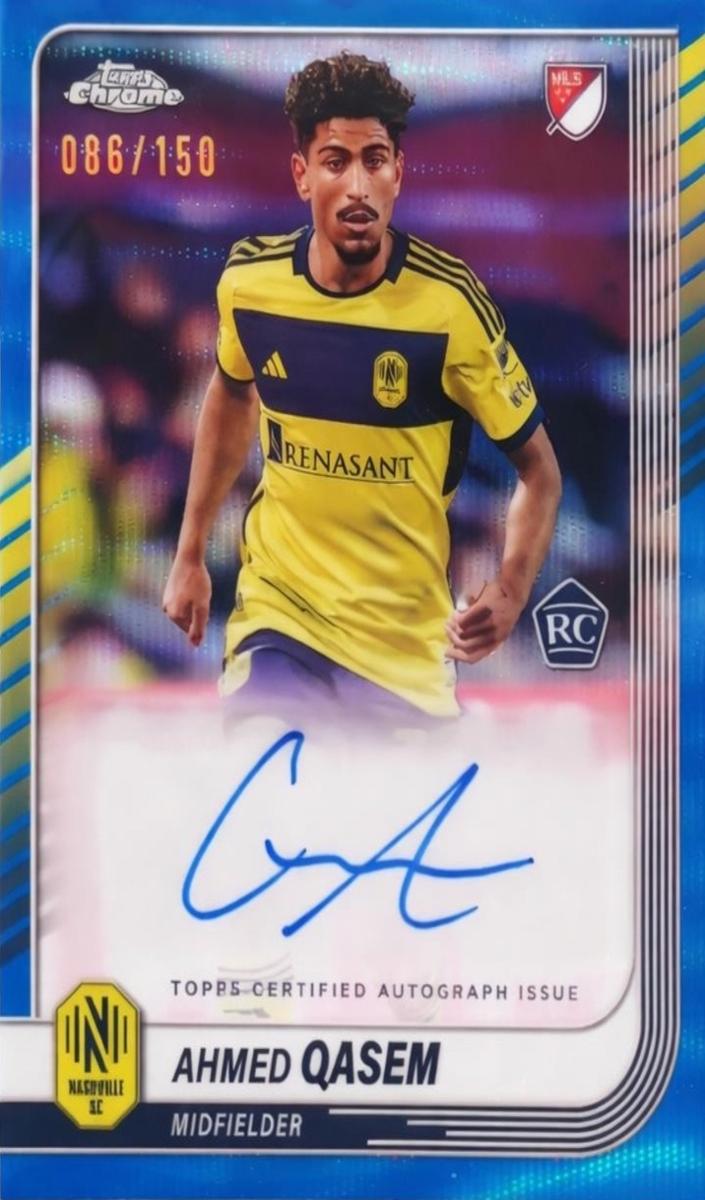 2025 Topps Chrome MLS Soccer Blue Wave Refractor Ahmed Qasem #CA-AQ