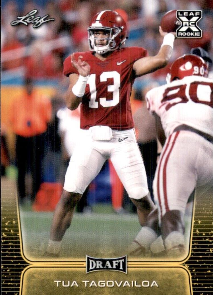 2020 Leaf Draft Football Gold Tua Tagovailoa #02 SGC 9.5