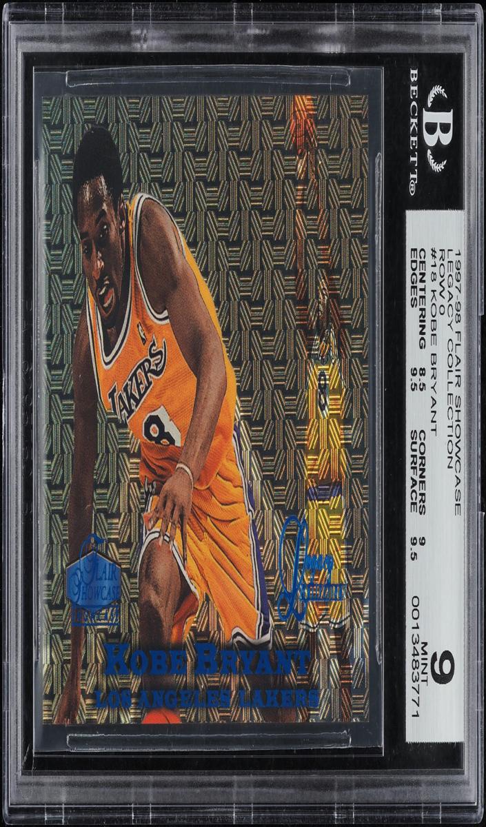 1997 Flair Showcase Basketball Row 0 Kobe Bryant #18 BGS 8.5