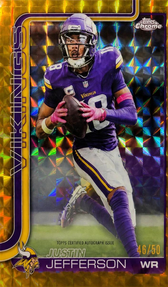 2025 Topps Chrome Football Gold Geometric Refractor Justin Jefferson #BA-JJ