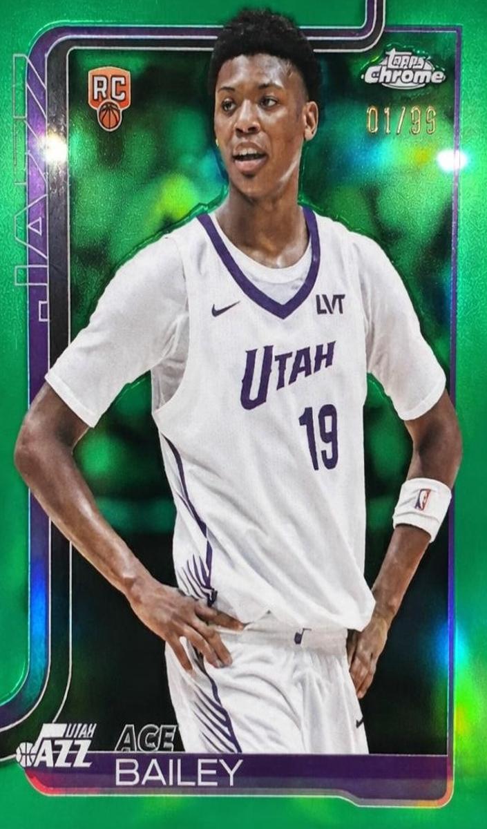 2025 Topps Chrome Basketball Green Refractor Ace Bailey #255
