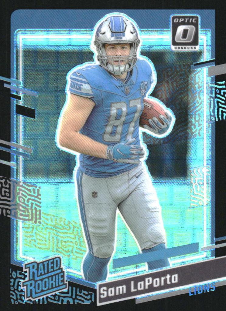 2023 Donruss Optic Football Black Pandora Sam LaPorta #237 PSA 8