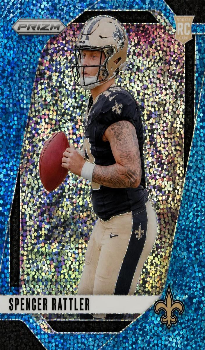 2024 Panini Prizm Football Blue Sparkle Spencer Rattler #388 PSA 9