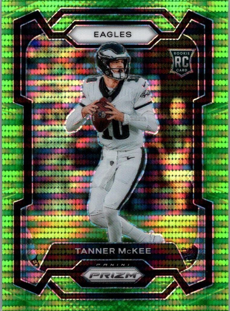 2023 Panini Prizm Football Neon Green Pulsar Tanner McKee #383