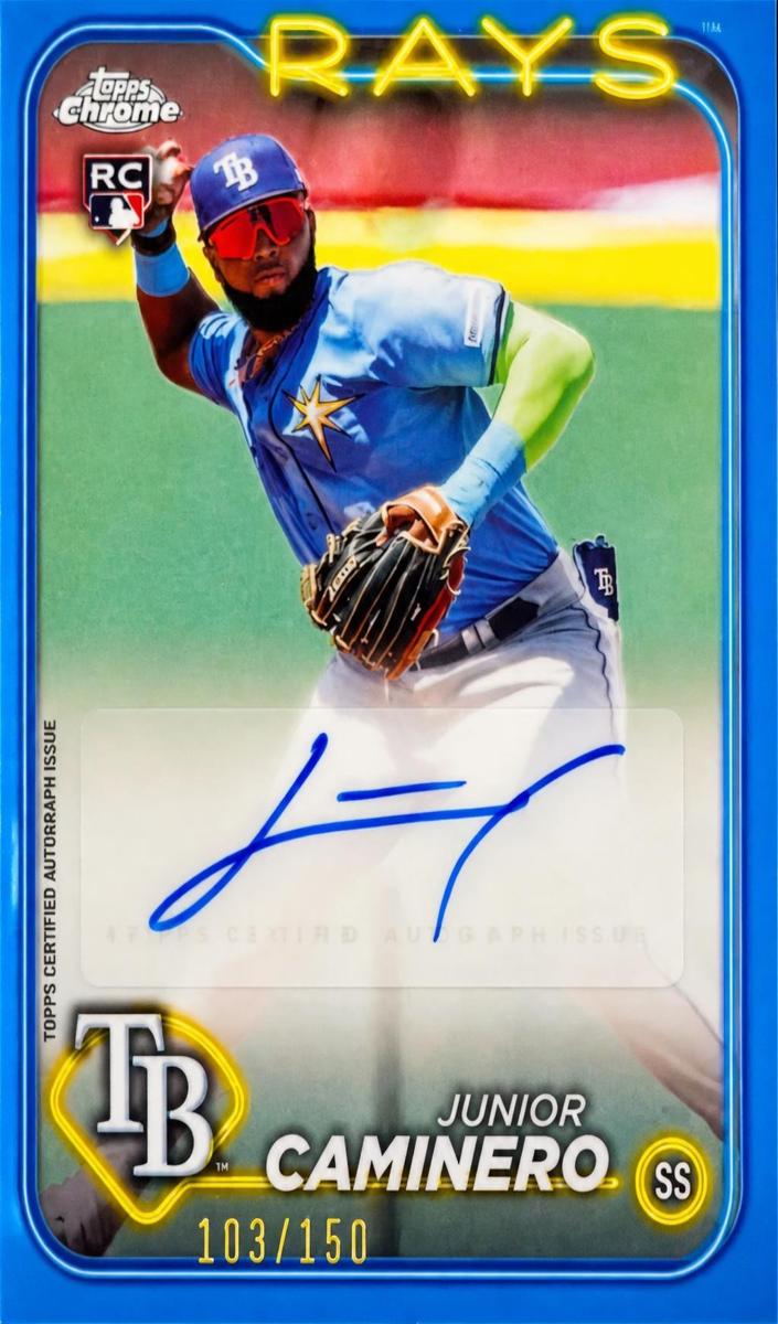 2024 Topps Chrome Update Baseball Blue Junior Caminero #AC-JCA PSA 9