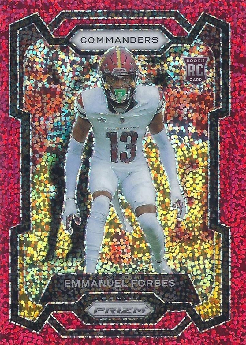 2023 Panini Prizm Football Red Sparkle Emmanuel Forbes #399