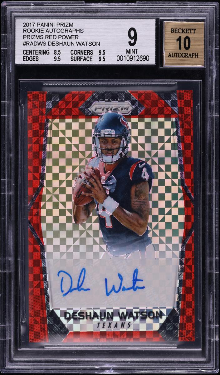 2017 Panini Prizm Football Red Power Deshaun Watson #75 PSA 9
