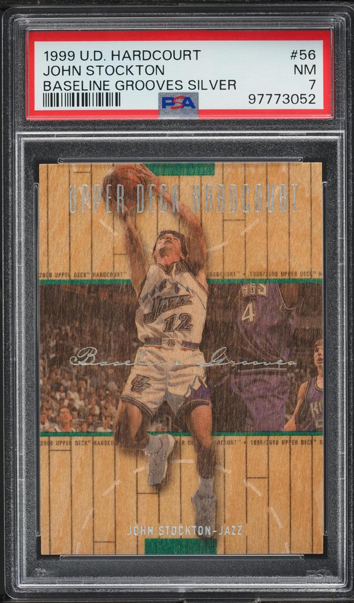 1999 Upper Deck Hardcourt Basketball Baseline Grooves Silver John Stockton #56 PSA 6.5