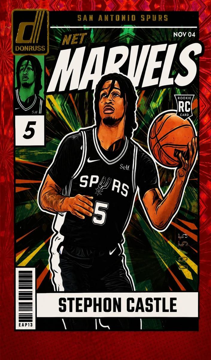 2024 Panini Donruss Basketball International Red Fireworks Stephon Castle #23 PSA 9