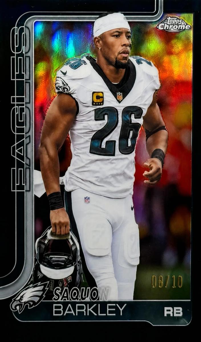 2025 Topps Chrome Football Black Refractor Saquon Barkley #248
